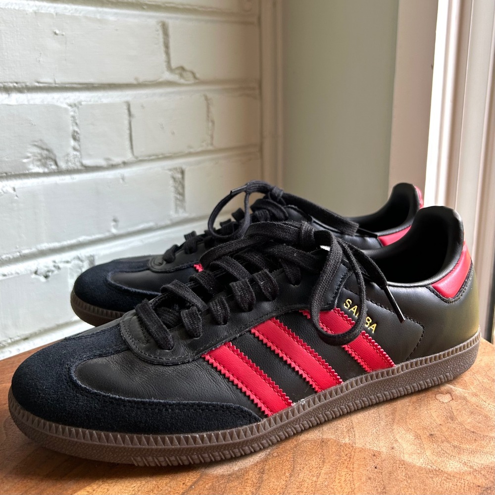 Adidas‎ Original Samba Manchester United Sneakers Men's 7 Black Red Devils